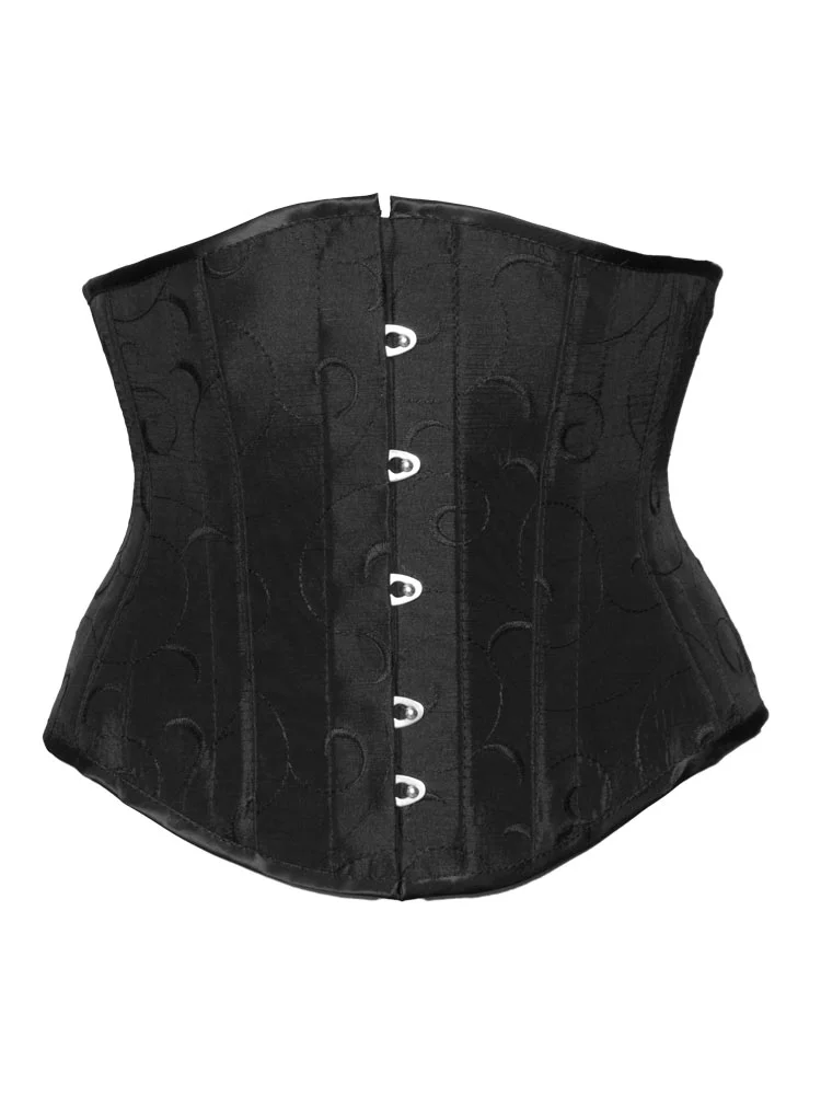 Black taffeta steel-bone corset by Slacks Fashion