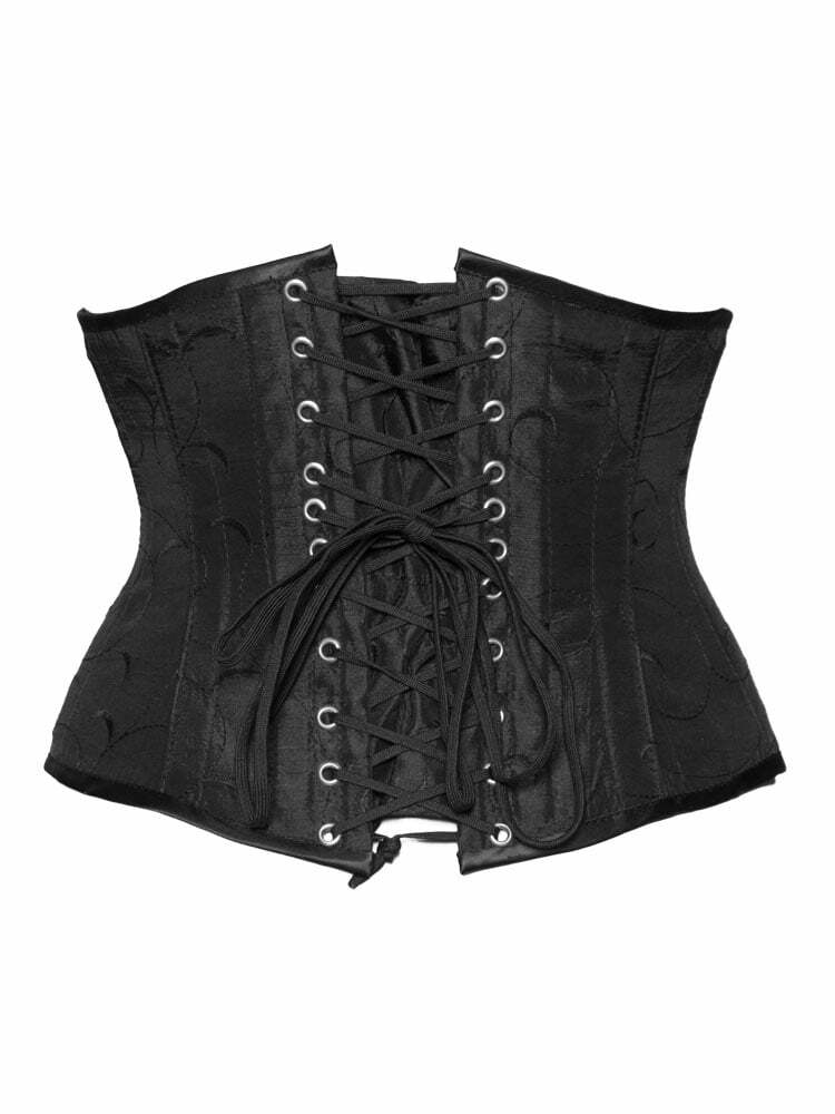 Black taffeta steel-bone corset by Slacks Fashion