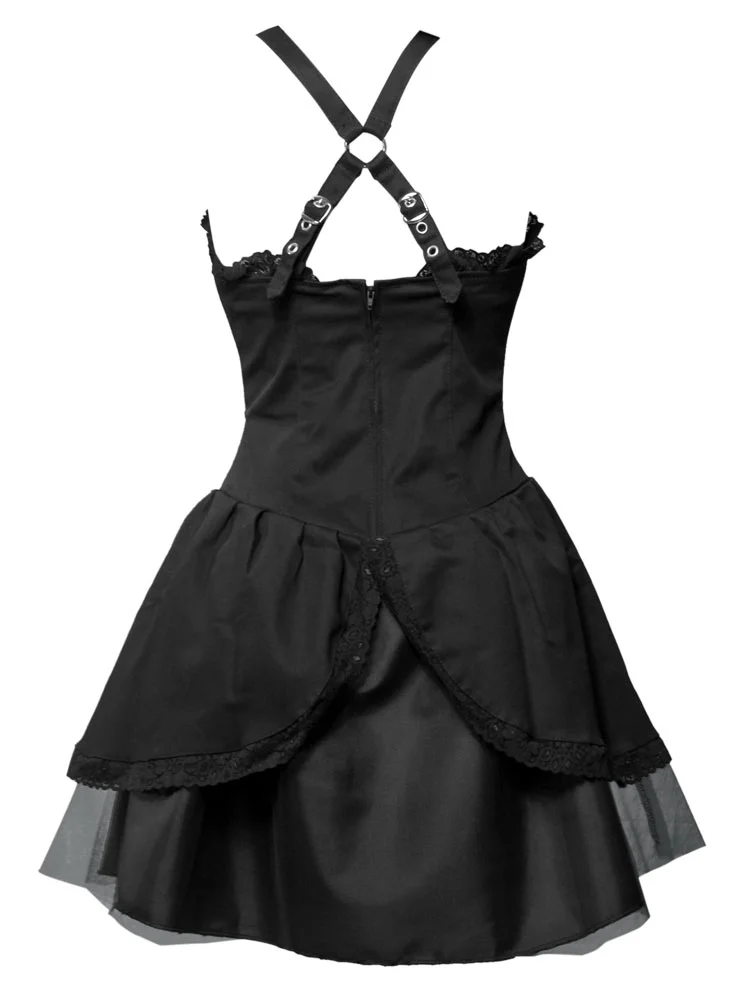 Punk mini-dress black denim by Aderlass