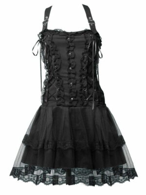 Lolita mini-dress black denim by Aderlass