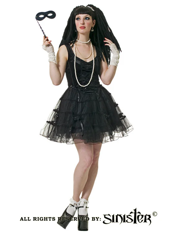 Black crushed velvet minidress by Sinister