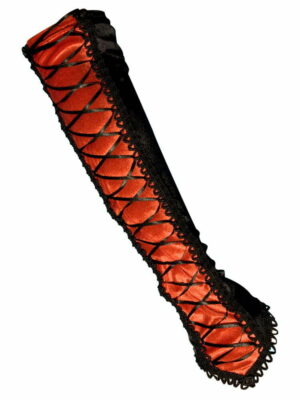 Black and red laced opera gloves (pair)