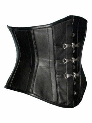 Genuine leather corset with hooks, by Slacks