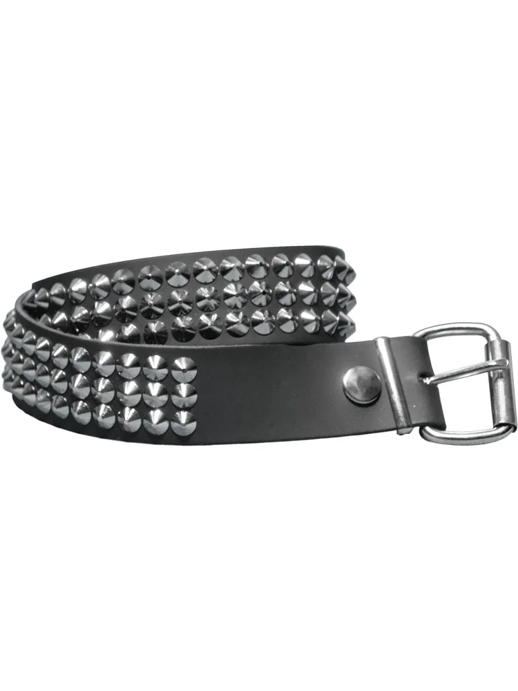Leather belt small cones 3 rows