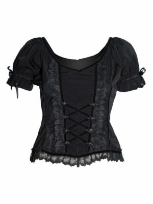 Black lace and ribbons women's top by Sinister