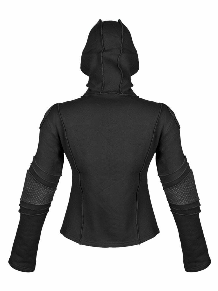 Cyber-goth women's jacket with hood