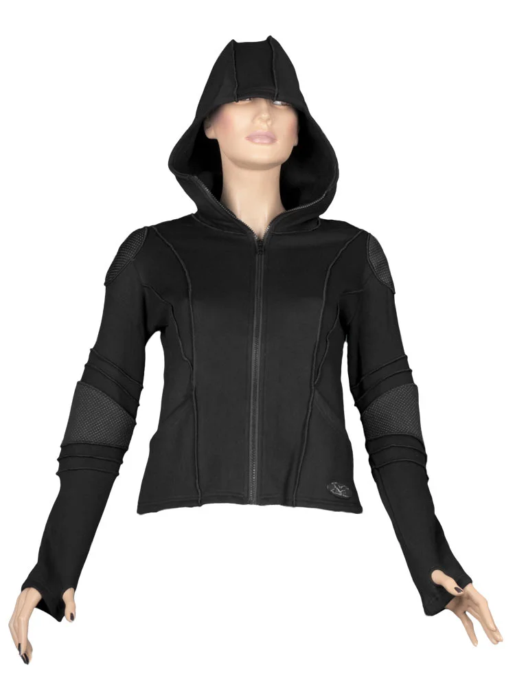 Cyber-goth women's jacket with hood