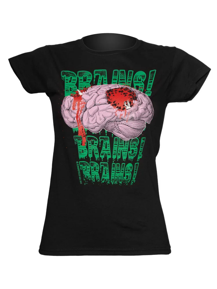 Brains Brains Brains zombie girls shirt