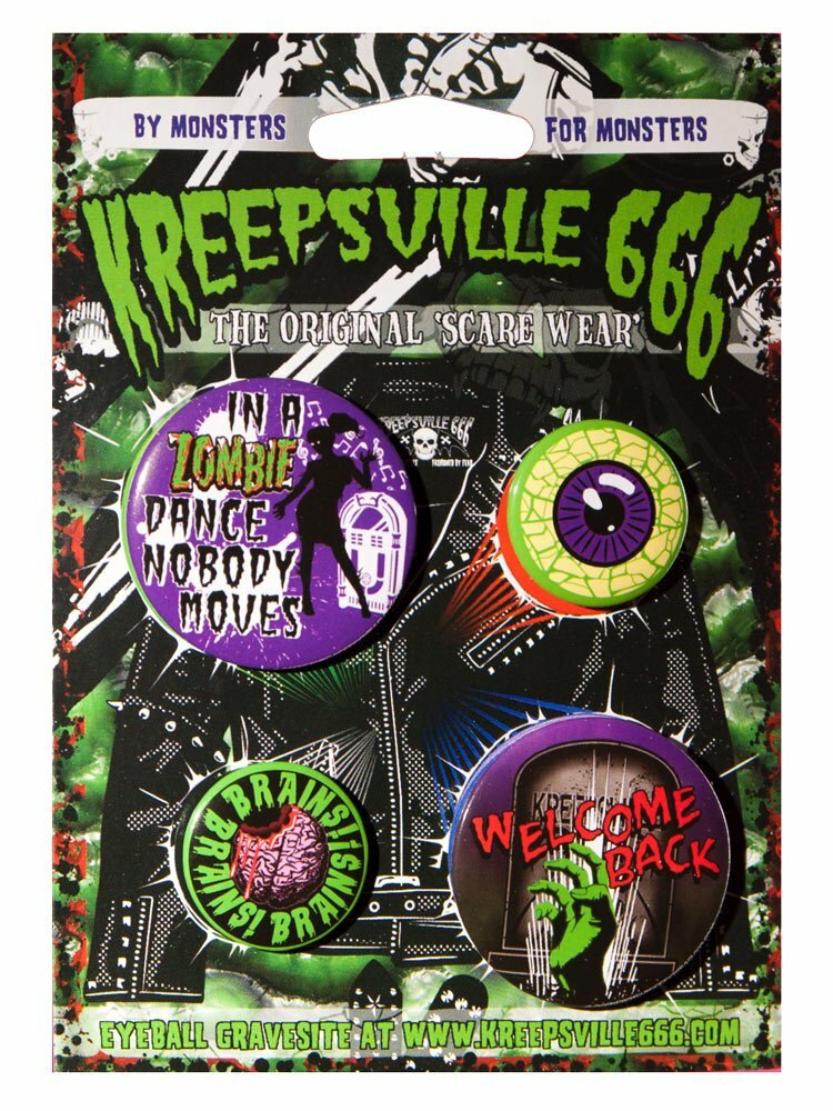 Kreepsville 666 horror badge set Zombies