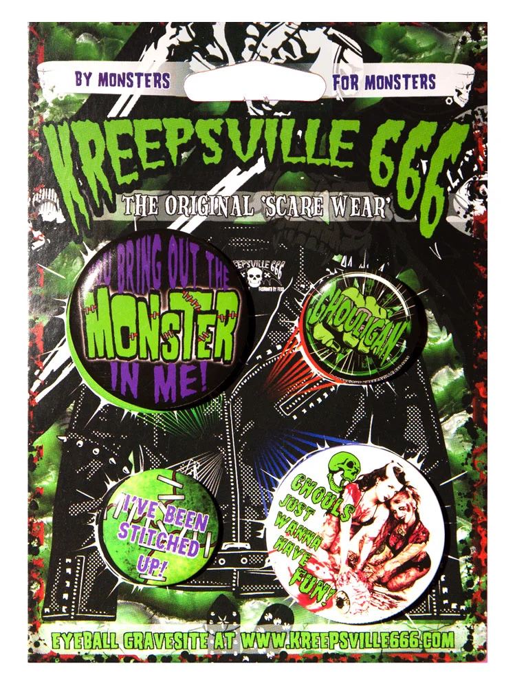 Kreepsville 666 horror badge set Ghoul