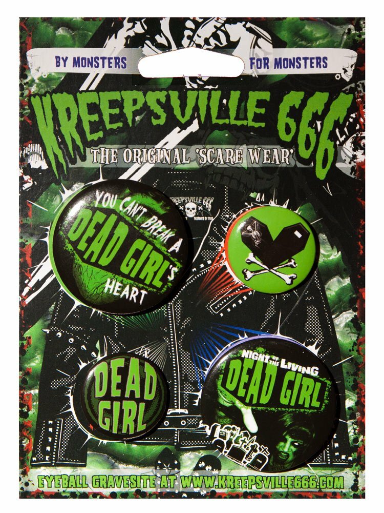 Kreepsville 666 horror badge set Dead Girl