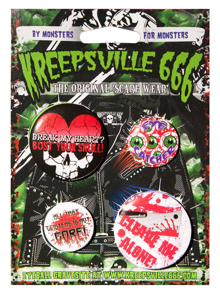Kreepsville 666 horror badge set
