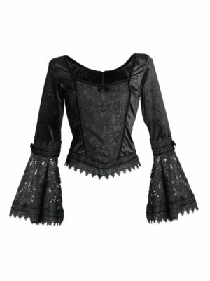 Sinister women's top with lace bell sleeves
