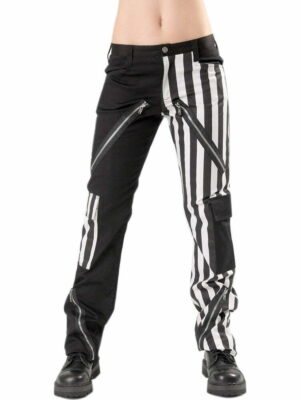 Black Pistol Freak pants black / white stripes
