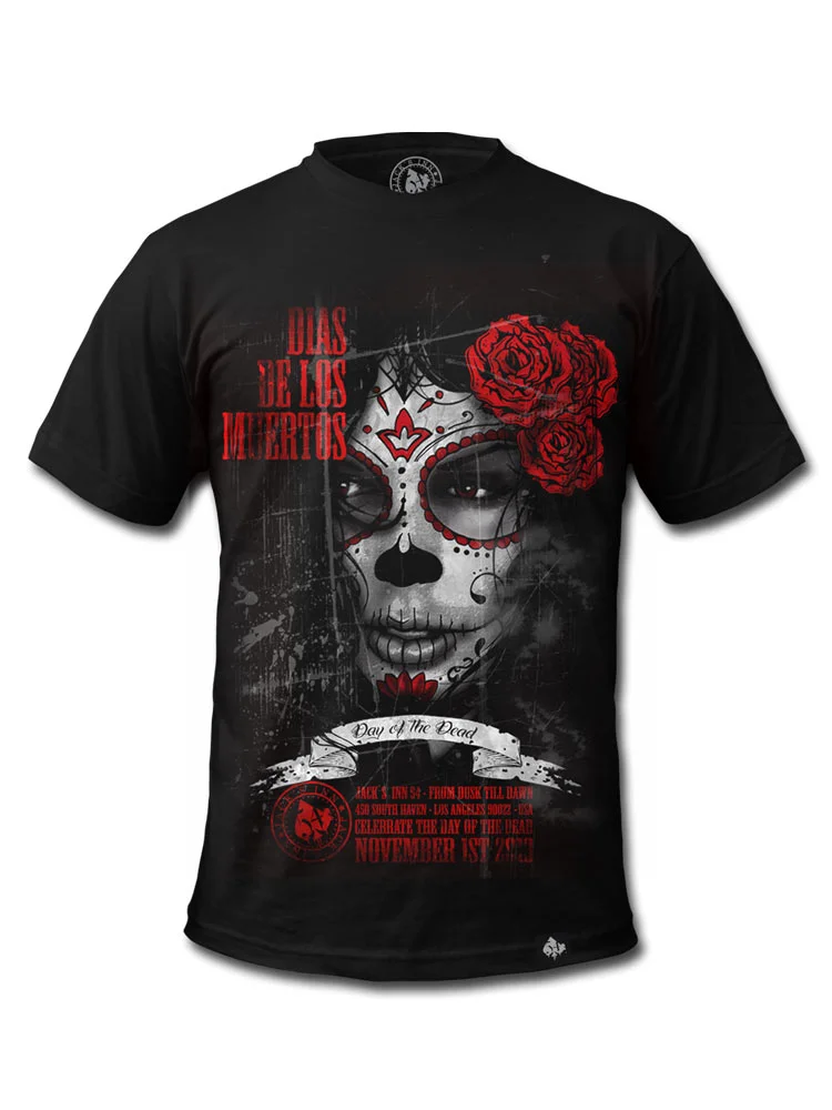 Day of Dead graphic men's shirt by Longtime Gothic