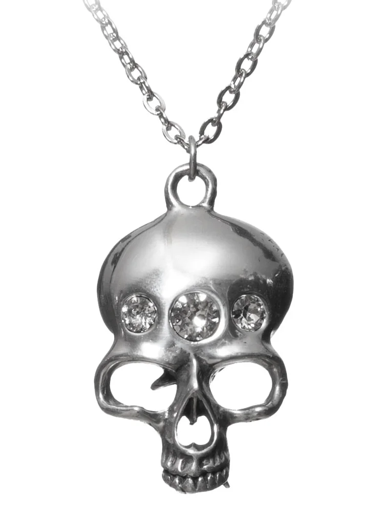 The Demon in my Head skull and rhinestone necklace