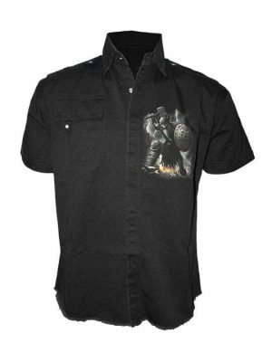 Spiral T-Shirt Black 'Headless': Maglia Uomo 100% Cotone, Stile Gothic Metal, Serigrafia Di Qualità