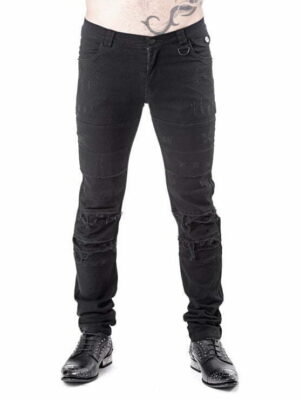 Distressed goth jeans black denim