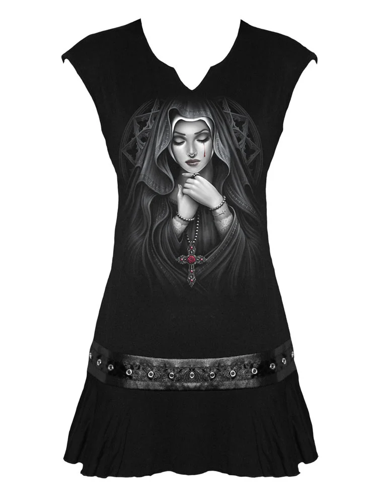 Virgin Angel stud waist mini-dress Spiral Direct