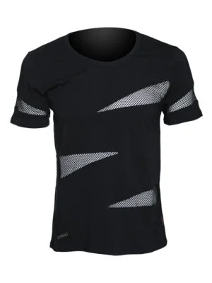 Men's shirt with net triangle inserts