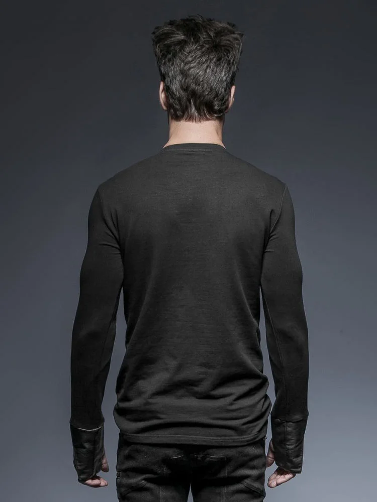Men's top with lacing and harness, by Punk Rave